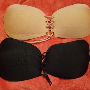 Strapless self adhesive bra